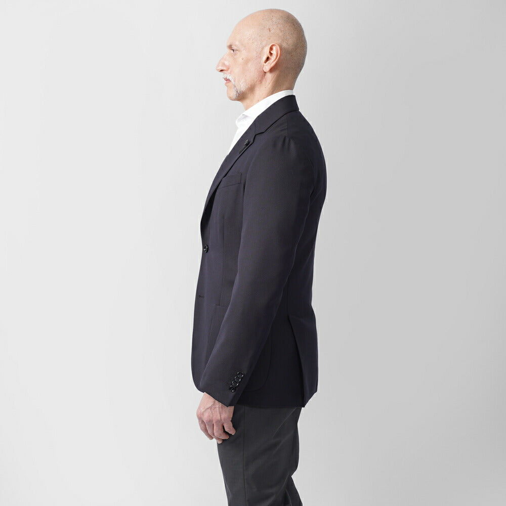 ラルディーニ LARDINI ジャケット ネイビー ES949E-ESEL64703 25SS 25春夏 シングル テーラードジャケット ホップサック ウール ポリエステル メンズ ビジネス ブランド開き見せ 2ボタンシングル サイドベンツ 高級 クラシコ イタリア