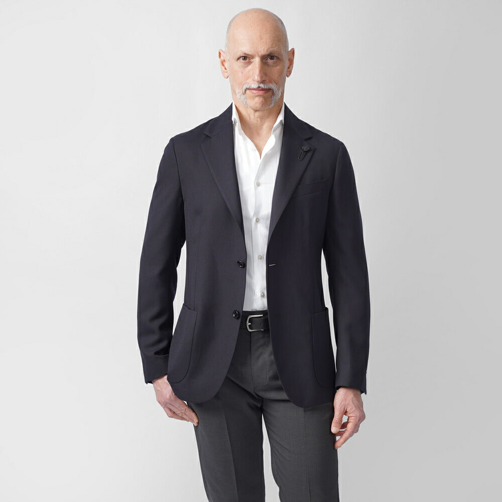 ラルディーニ LARDINI ジャケット ネイビー ES949E-ESEL64703 25SS 25春夏 シングル テーラードジャケット ホップサック ウール ポリエステル メンズ ビジネス ブランド開き見せ 2ボタンシングル サイドベンツ 高級 クラシコ イタリア
