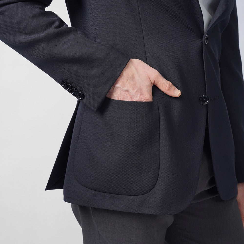 ラルディーニ LARDINI ジャケット ネイビー ES949E-ESEL64703 25SS 25春夏 シングル テーラードジャケット ホップサック ウール ポリエステル メンズ ビジネス ブランド開き見せ 2ボタンシングル サイドベンツ 高級 クラシコ イタリア