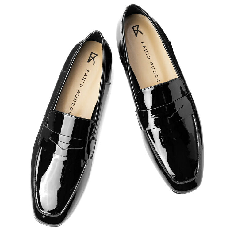ファビオルスコーニ fabio rusconi ローファー 4057 エナメル ブラック VERNICE フラット レディース コインローファー フラットヒール ローヒール レディース 大人 やわらかい 疲れにくい 長時間 本革 柔らかい レザー レザーシューズ シンプル 柔らかい靴