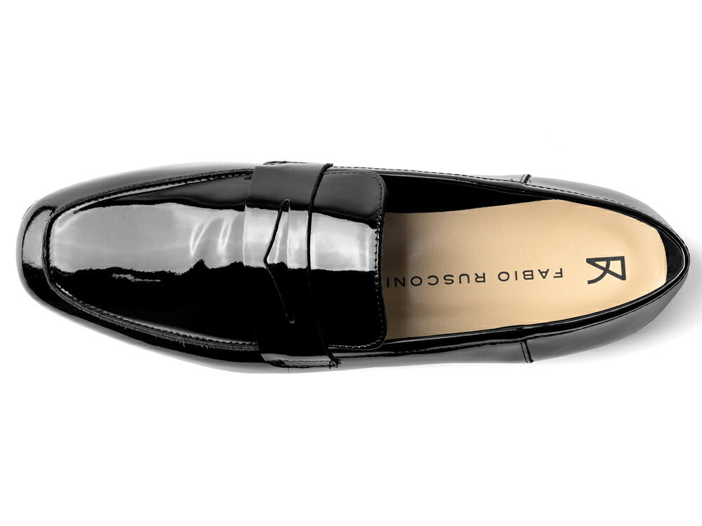 ファビオルスコーニ fabio rusconi ローファー 4057 エナメル ブラック VERNICE フラット レディース コインローファー フラットヒール ローヒール レディース 大人 やわらかい 疲れにくい 長時間 本革 柔らかい レザー レザーシューズ シンプル 柔らかい靴