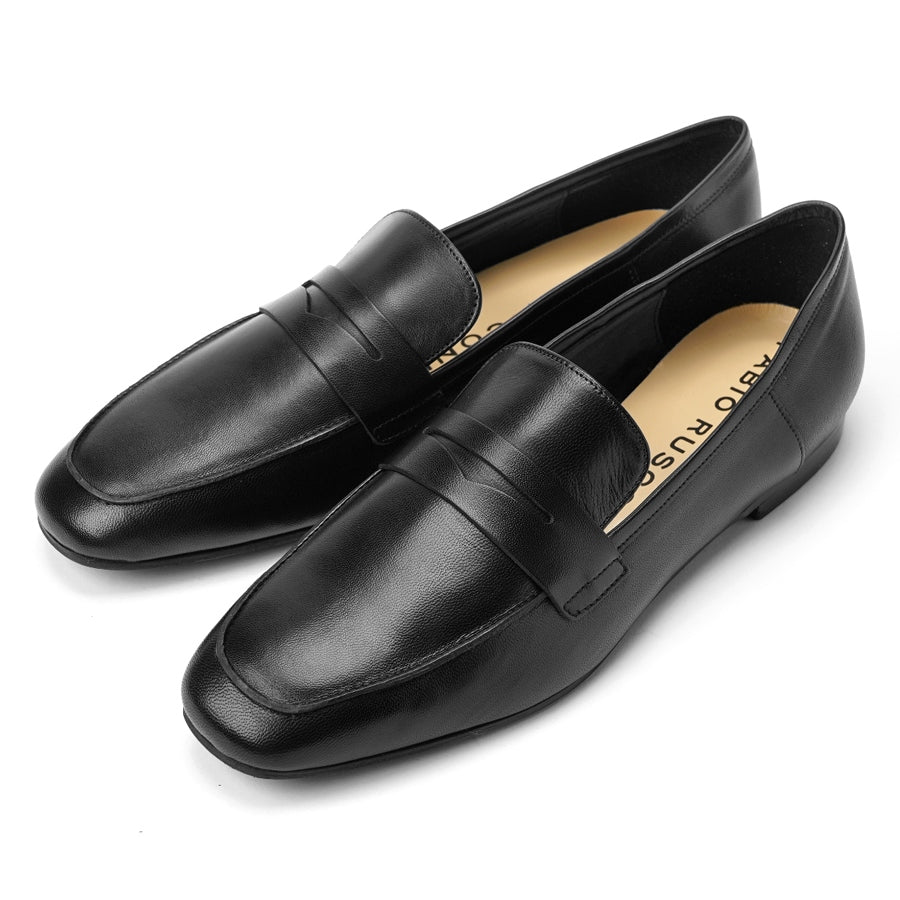 ファビオルスコーニ fabio rusconi ローファー 4057 レザー NATUR ブラック フラット レディース コインローファー フラットヒール ローヒール レディース 大人 やわらかい 疲れにくい 長時間 本革 柔らかい 牛革 レザー レザーシューズ シンプル 柔らかい靴