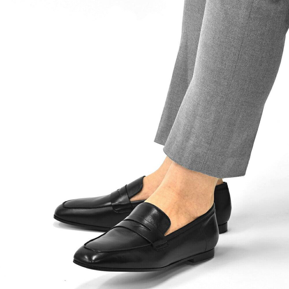 ファビオルスコーニ fabio rusconi ローファー 4057 レザー NATUR ブラック フラット レディース コインローファー フラットヒール ローヒール レディース 大人 やわらかい 疲れにくい 長時間 本革 柔らかい 牛革 レザー レザーシューズ シンプル 柔らかい靴