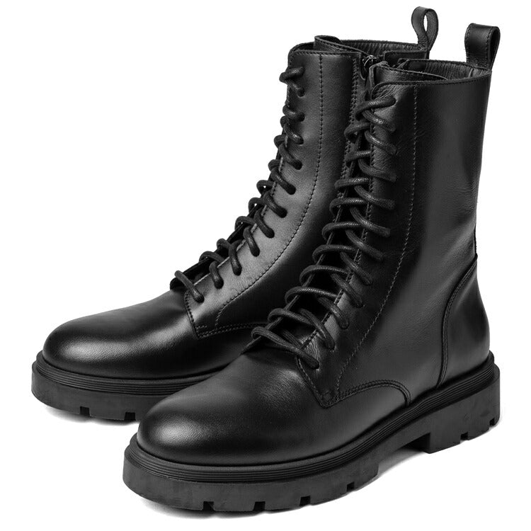 ファビオルスコーニ fabio rusconi レースアップブーツ 5845 レザー きれいめ レースアップ ブーツ レディース 本革 厚底 トラックソール ブーツ タンクソール 軽量 疲れない 歩きやすい 柔らかい 牛革 シンプル おしゃれ 大きいサイズ 靴 レディースブーツ 本革靴 ブラック