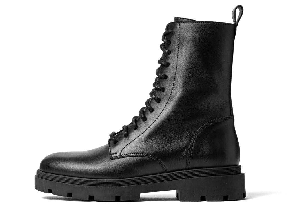 ファビオルスコーニ fabio rusconi レースアップブーツ 5845 レザー きれいめ レースアップ ブーツ レディース 本革 厚底 トラックソール ブーツ タンクソール 軽量 疲れない 歩きやすい 柔らかい 牛革 シンプル おしゃれ 大きいサイズ 靴 レディースブーツ 本革靴 ブラック