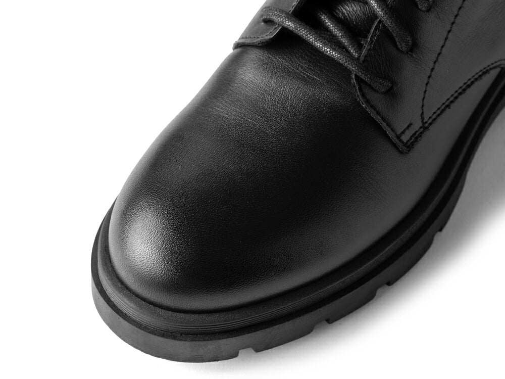 ファビオルスコーニ fabio rusconi レースアップブーツ 5845 レザー きれいめ レースアップ ブーツ レディース 本革 厚底 トラックソール ブーツ タンクソール 軽量 疲れない 歩きやすい 柔らかい 牛革 シンプル おしゃれ 大きいサイズ 靴 レディースブーツ 本革靴 ブラック