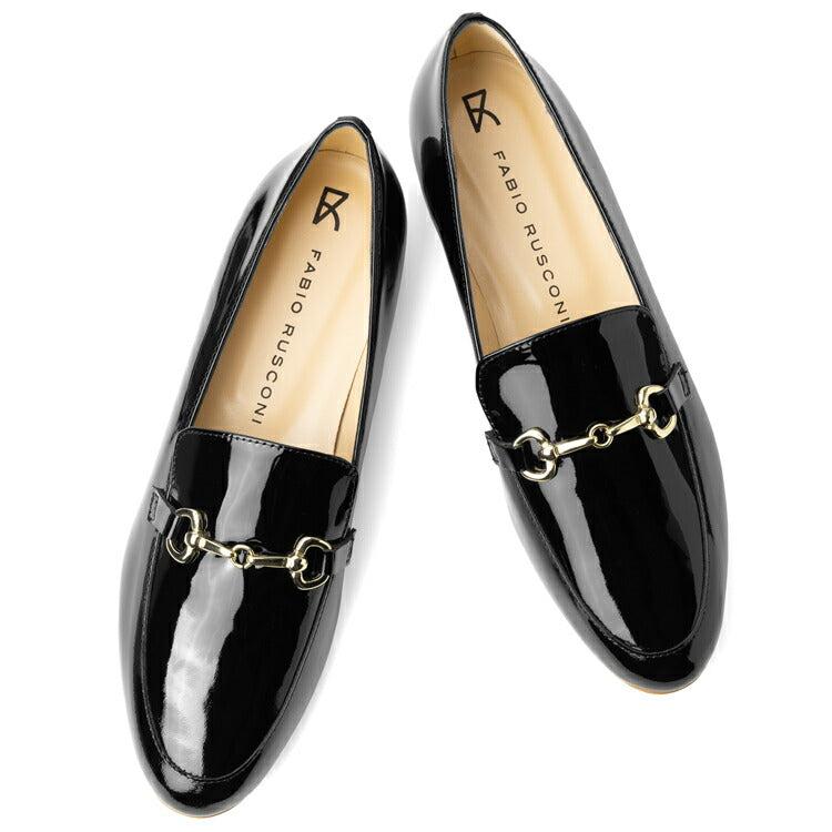 ファビオルスコーニ fabio rusconi ローファー 5015 VERNICE エナメル 本革レディース靴 ブラック フラット ビット レディース ビットローファー レザーシューズ 本革 柔らかい 大人 パンプス ぺたんこシューズ ぺたんこ 疲れない ローヒール