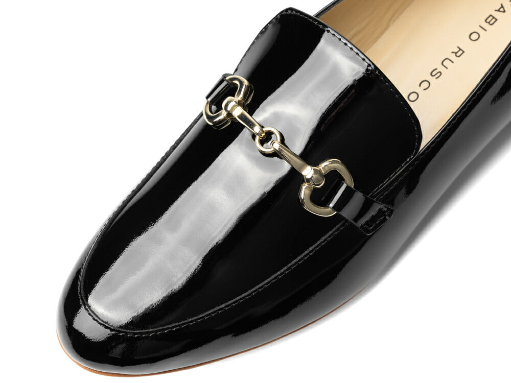 ファビオルスコーニ fabio rusconi ローファー 5015 VERNICE エナメル 本革レディース靴 ブラック フラット ビット レディース ビットローファー レザーシューズ 本革 柔らかい 大人 パンプス ぺたんこシューズ ぺたんこ 疲れない ローヒール