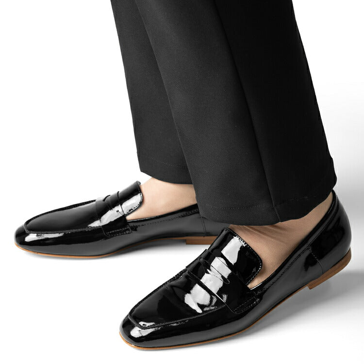 ファビオルスコーニ fabio rusconi ローファー 4057 エナメル ブラック VERNICE ベージュソール フラット レディース コインローファー フラットヒール ローヒール レディース 大人 やわらかい 疲れにくい 長時間 本革 柔らかい 牛革 レザー レザーシューズ シンプル