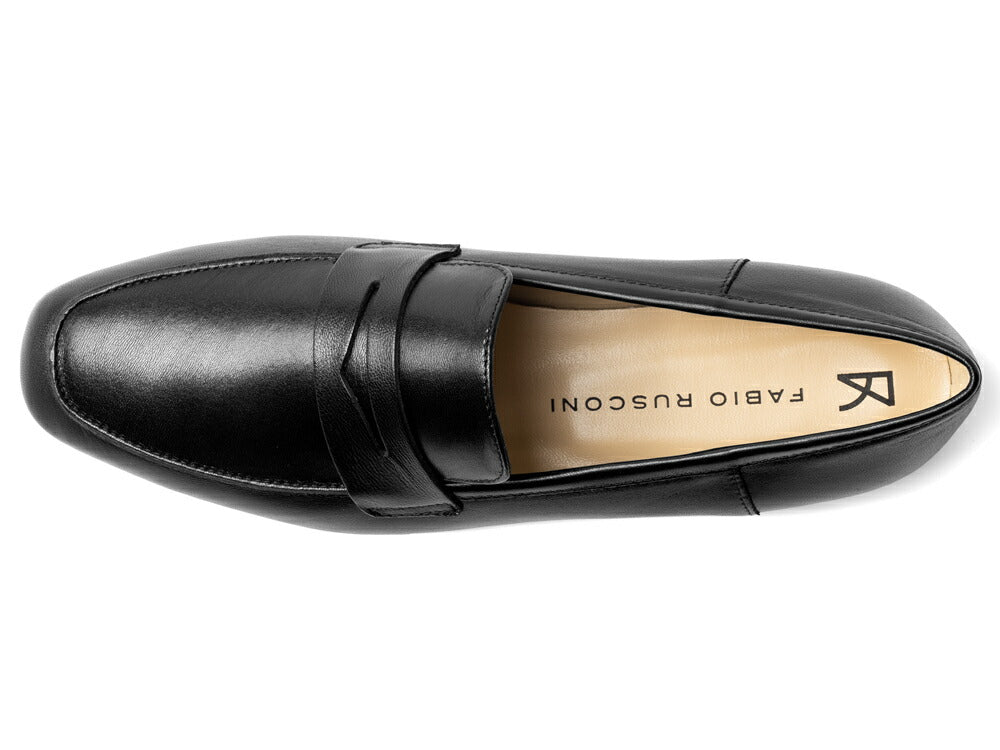 ファビオルスコーニ fabio rusconi ローファー 4057 レザー NATUR ベージュソール ブラック フラット レディース コインローファー フラットヒール ローヒール レディース 大人 やわらかい 疲れにくい 長時間 本革 柔らかい 牛革 レザー レザーシューズ シンプル