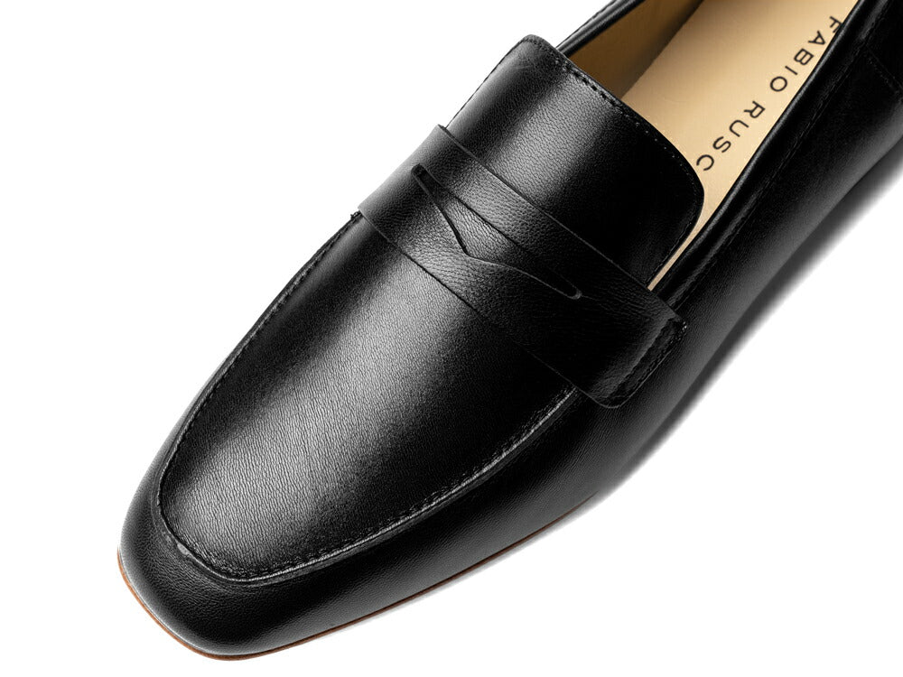 ファビオルスコーニ fabio rusconi ローファー 4057 レザー NATUR ベージュソール ブラック フラット レディース コインローファー フラットヒール ローヒール レディース 大人 やわらかい 疲れにくい 長時間 本革 柔らかい 牛革 レザー レザーシューズ シンプル