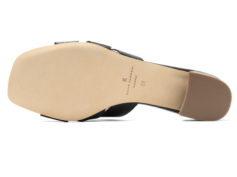 ファビオルスコーニ fabio rusconi サンダル 7021 DOLLARINO レザー ヒール 本革 レディース ブラック NERO レザーサンダル 柔らかい 大人 レディースサンダル 春夏 夏 歩きやすい ブランド おしゃれ 疲れない ローヒール カーフレザー