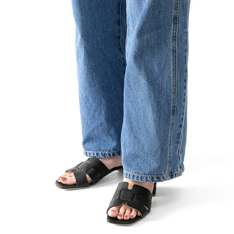 ファビオルスコーニ fabio rusconi サンダル 7021 DOLLARINO レザー ヒール 本革 レディース ブラック NERO レザーサンダル 柔らかい 大人 レディースサンダル 春夏 夏 歩きやすい ブランド おしゃれ 疲れない ローヒール カーフレザー