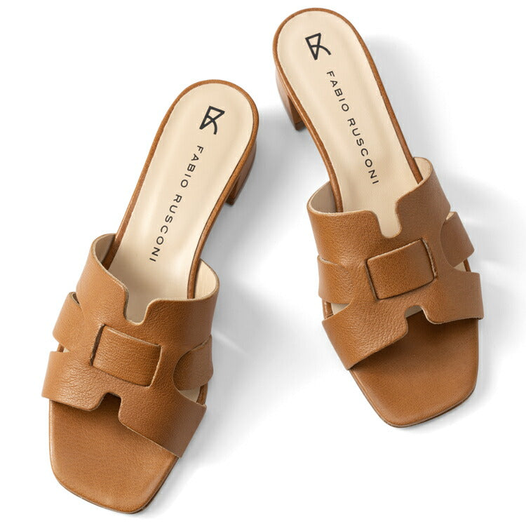 ファビオルスコーニ fabio rusconi サンダル 7021 MALAGA レザー ヒール 本革 レディース ブラウン CUOIO レザーサンダル 柔らかい 大人 レディースサンダル 春夏 夏 歩きやすい ブランド おしゃれ 疲れない ローヒール カーフレザー
