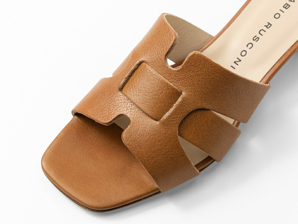 ファビオルスコーニ fabio rusconi サンダル 7021 MALAGA レザー ヒール 本革 レディース ブラウン CUOIO レザーサンダル 柔らかい 大人 レディースサンダル 春夏 夏 歩きやすい ブランド おしゃれ 疲れない ローヒール カーフレザー