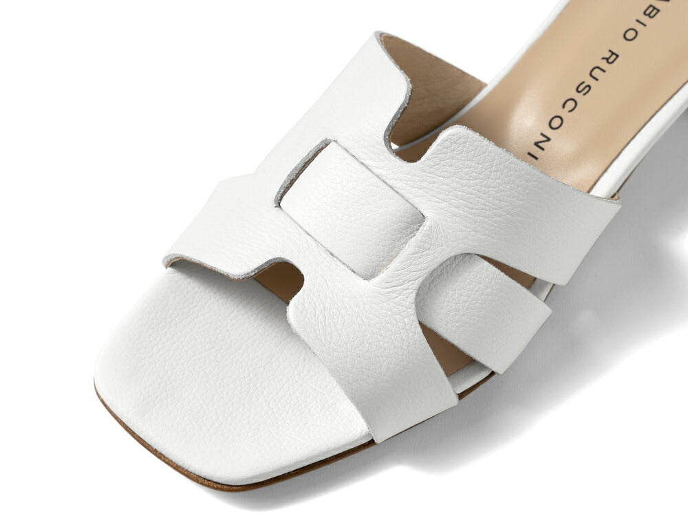 ファビオルスコーニ fabio rusconi サンダル 7021 DOLLARINO レザー ヒール 本革 レディース ホワイト BIANCO レザーサンダル 柔らかい 大人 レディースサンダル 春夏 夏 歩きやすい ブランド おしゃれ 疲れない ローヒール カーフレザー