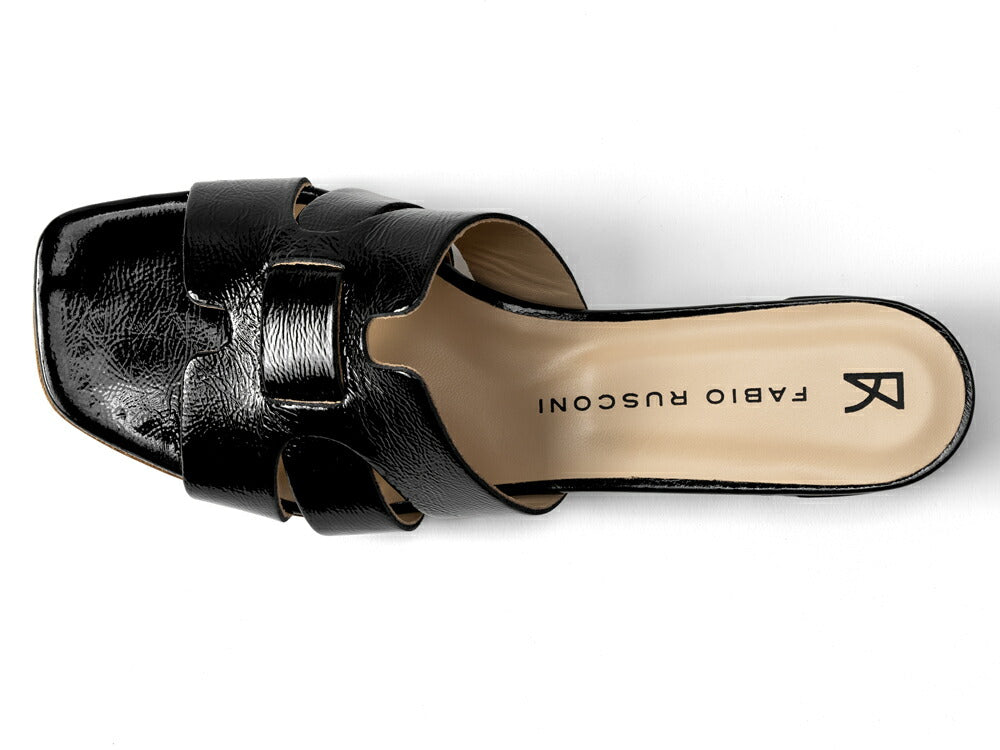 ファビオルスコーニ fabio rusconi サンダル 7021 NAPLAK レザー ヒール 本革 レディース ブラック NERO レザーサンダル 柔らかい 大人 レディースサンダル 春夏 夏 歩きやすい ブランド おしゃれ 疲れない ローヒール カーフレザー