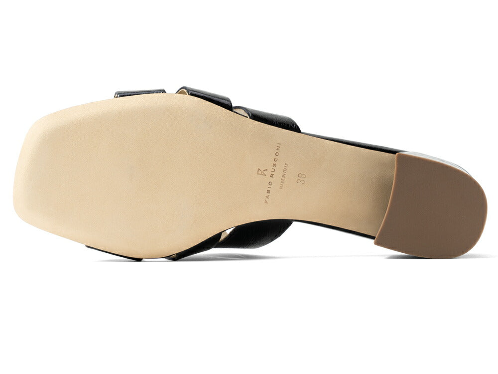 ファビオルスコーニ fabio rusconi サンダル 7021 NAPLAK レザー ヒール 本革 レディース ブラック NERO レザーサンダル 柔らかい 大人 レディースサンダル 春夏 夏 歩きやすい ブランド おしゃれ 疲れない ローヒール カーフレザー