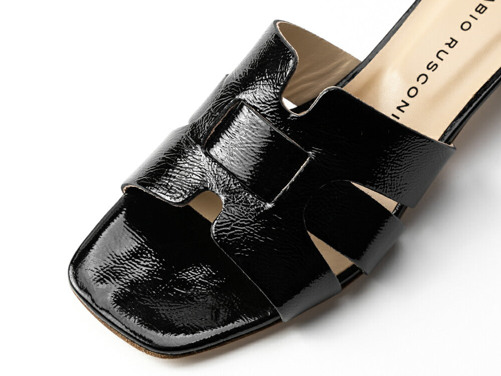 ファビオルスコーニ fabio rusconi サンダル 7021 NAPLAK レザー ヒール 本革 レディース ブラック NERO レザーサンダル 柔らかい 大人 レディースサンダル 春夏 夏 歩きやすい ブランド おしゃれ 疲れない ローヒール カーフレザー