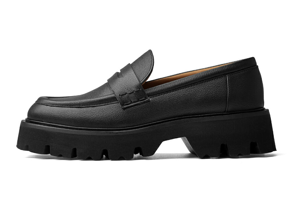 ファビオルスコーニ fabio rusconi ローファー 厚底 MQ2633 OMEGA NERO レザー ブラック レディース コインローファー 厚底ソール トラックソール タンクソール チャンキーソール シンプル 本革 柔らかい 疲れない 歩きやすい 厚底ローファー レディース靴 イタリア