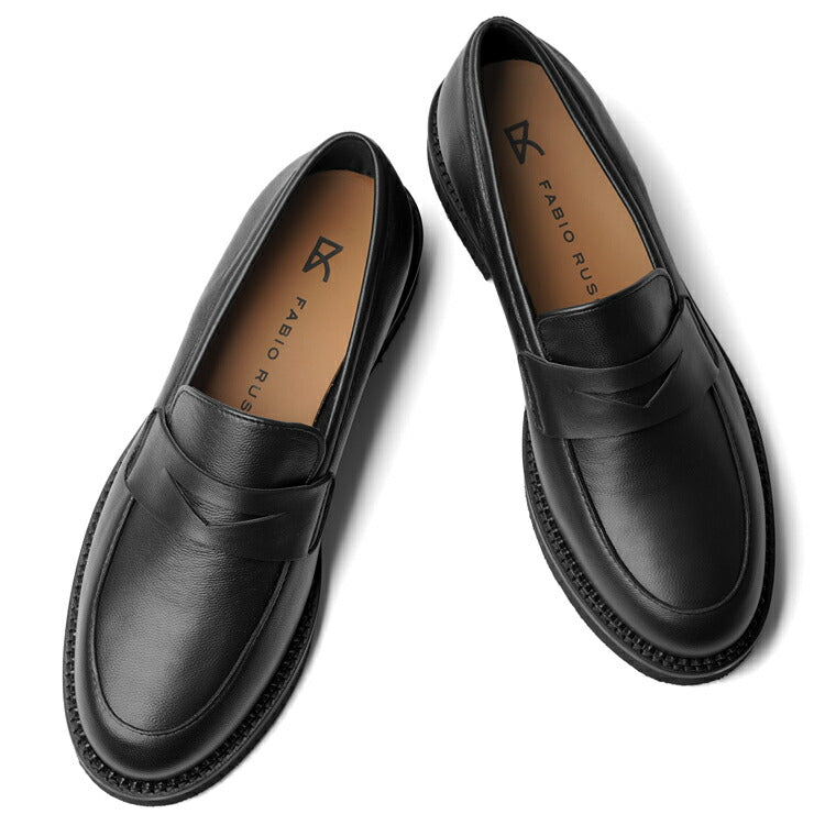 ファビオルスコーニ fabio rusconi ローファー 厚底 RC4965 MADRID NERO レザー ブラック レディース コインローファー 厚底ソール NAPPA レザーシューズ シンプル 本革 柔らかい 疲れない 歩きやすい 厚底ローファー レディース靴 イタリア