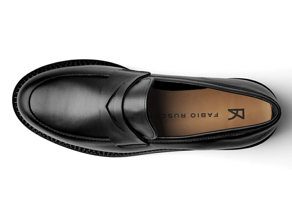 ファビオルスコーニ fabio rusconi ローファー 厚底 RC4965 MADRID NERO レザー ブラック レディース コインローファー 厚底ソール NAPPA レザーシューズ シンプル 本革 柔らかい 疲れない 歩きやすい 厚底ローファー レディース靴 イタリア