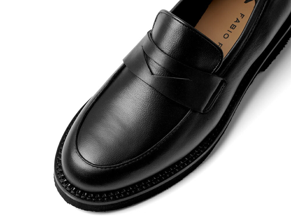 ファビオルスコーニ fabio rusconi ローファー 厚底 RC4965 MADRID NERO レザー ブラック レディース コインローファー 厚底ソール NAPPA レザーシューズ シンプル 本革 柔らかい 疲れない 歩きやすい 厚底ローファー レディース靴 イタリア