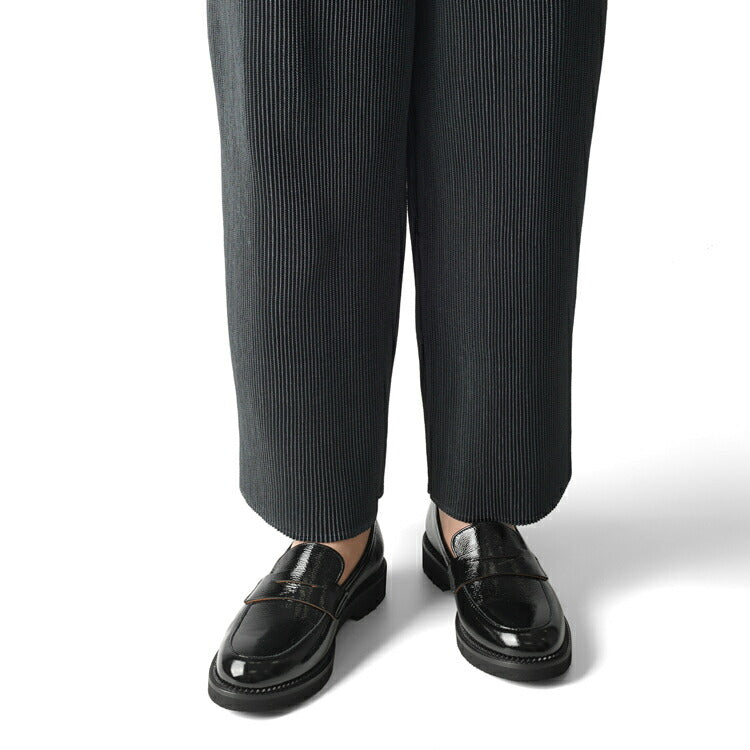 ファビオルスコーニ fabio rusconi ローファー 厚底 RC4965 NAPLAK FAEDA NERO エナメル シボ革 レザー ブラック レディース コインローファー 厚底ソール NAPPA レザーシューズ シンプル 本革 柔らかい 疲れない 歩きやすい 厚底ローファー レディース靴 イタリア