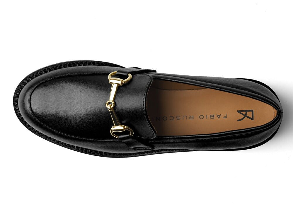 ファビオルスコーニ fabio rusconi ビットローファー 厚底 RC5127 MADRID NERO レザー ブラック レディース ローファー 厚底ソール NAPPA レザーシューズ シンプル 本革 柔らかい 疲れない 歩きやすい 厚底ローファー レディース靴 イタリア