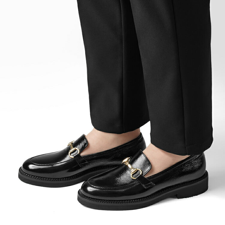 ファビオルスコーニ fabio rusconi ビットローファー 厚底 RC5127 NAPLAK FAEDA NERO エナメル シボ革 レザー ブラック レディース ローファー 厚底ソール NAPPA レザーシューズ シンプル 本革 柔らかい 疲れない 歩きやすい 厚底ローファー レディース靴 イタリア