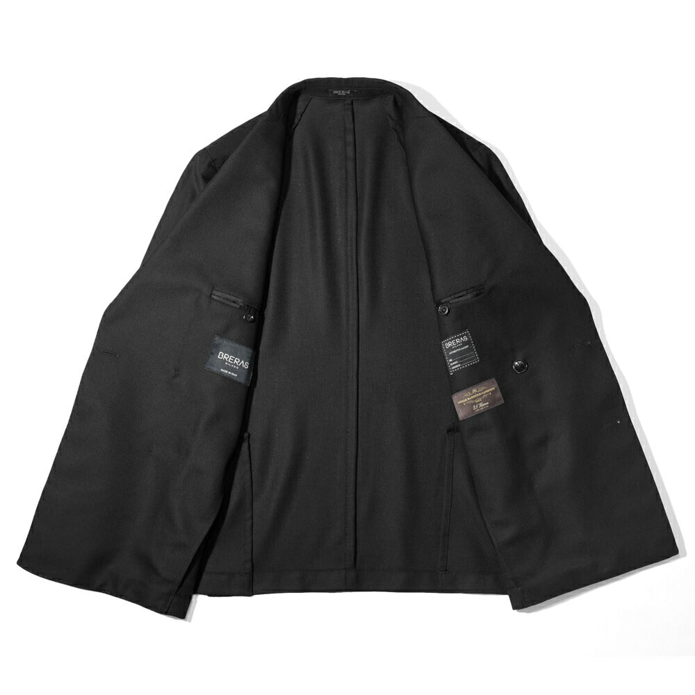 ブレラス BRERAS ジャケット ダブルブレスト ネイビー FIRENZETG010 25SS 25春夏 ダブル テーラードジャケット ホップサック ウール メンズ ビジネス ブランド 6ボタン サイドベンツ カノニコ 高級 クラシコ イタリア