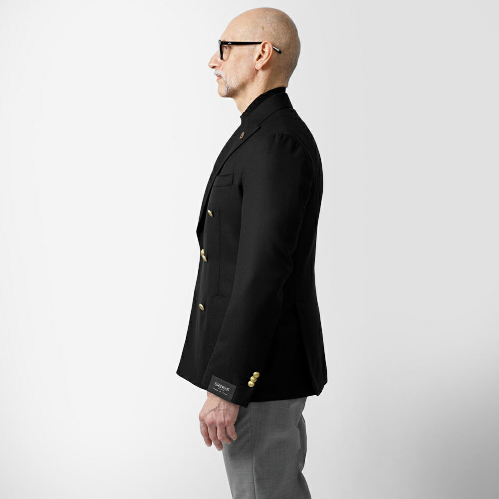 ブレラス BRERAS ジャケット ダブルブレスト ネイビー FIRENZETG010 25SS 25春夏 ダブル テーラードジャケット ホップサック ウール メンズ ビジネス ブランド 6ボタン サイドベンツ カノニコ 高級 クラシコ イタリア