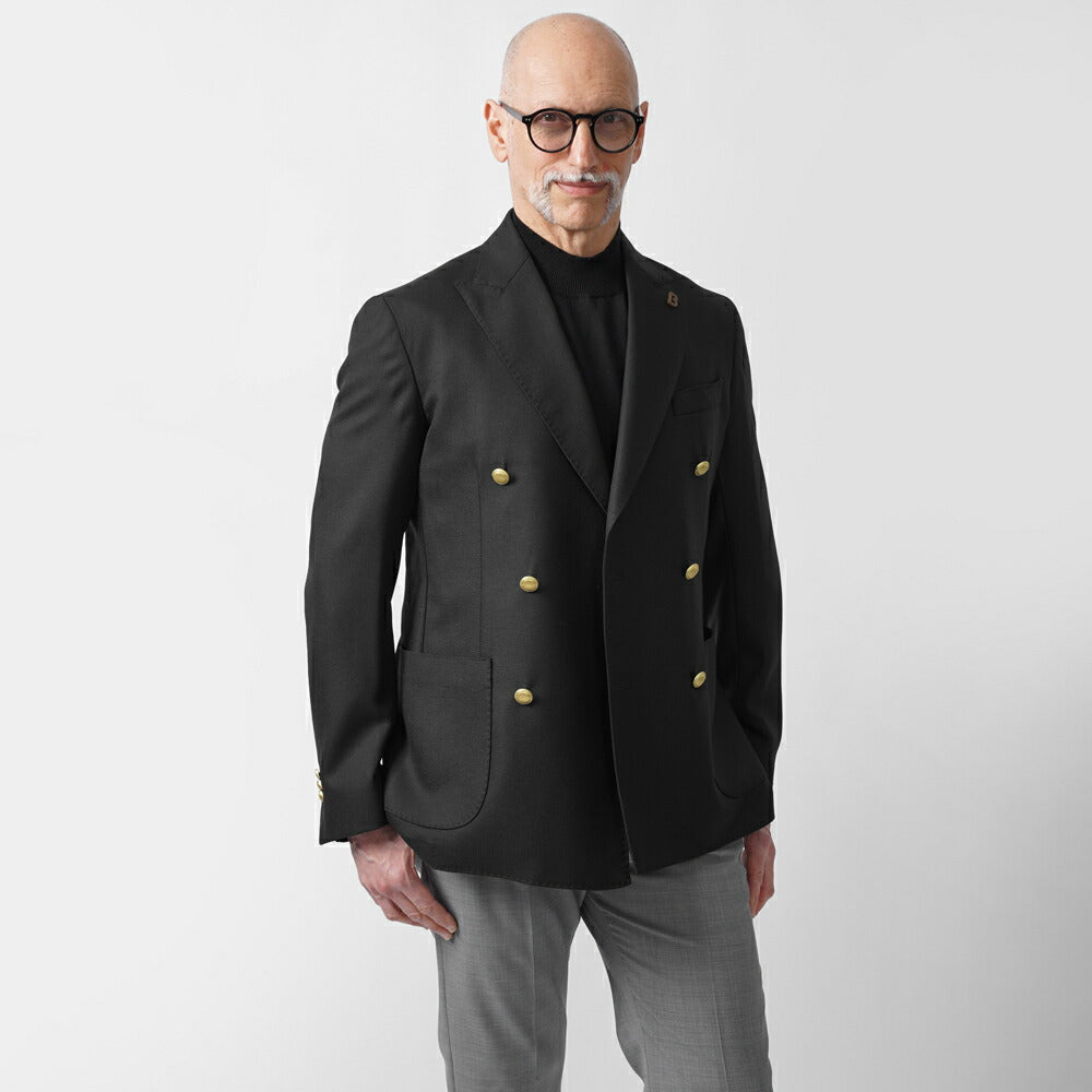 ブレラス BRERAS ジャケット ダブルブレスト ネイビー FIRENZETG010 25SS 25春夏 ダブル テーラードジャケット ホップサック ウール メンズ ビジネス ブランド 6ボタン サイドベンツ カノニコ 高級 クラシコ イタリア
