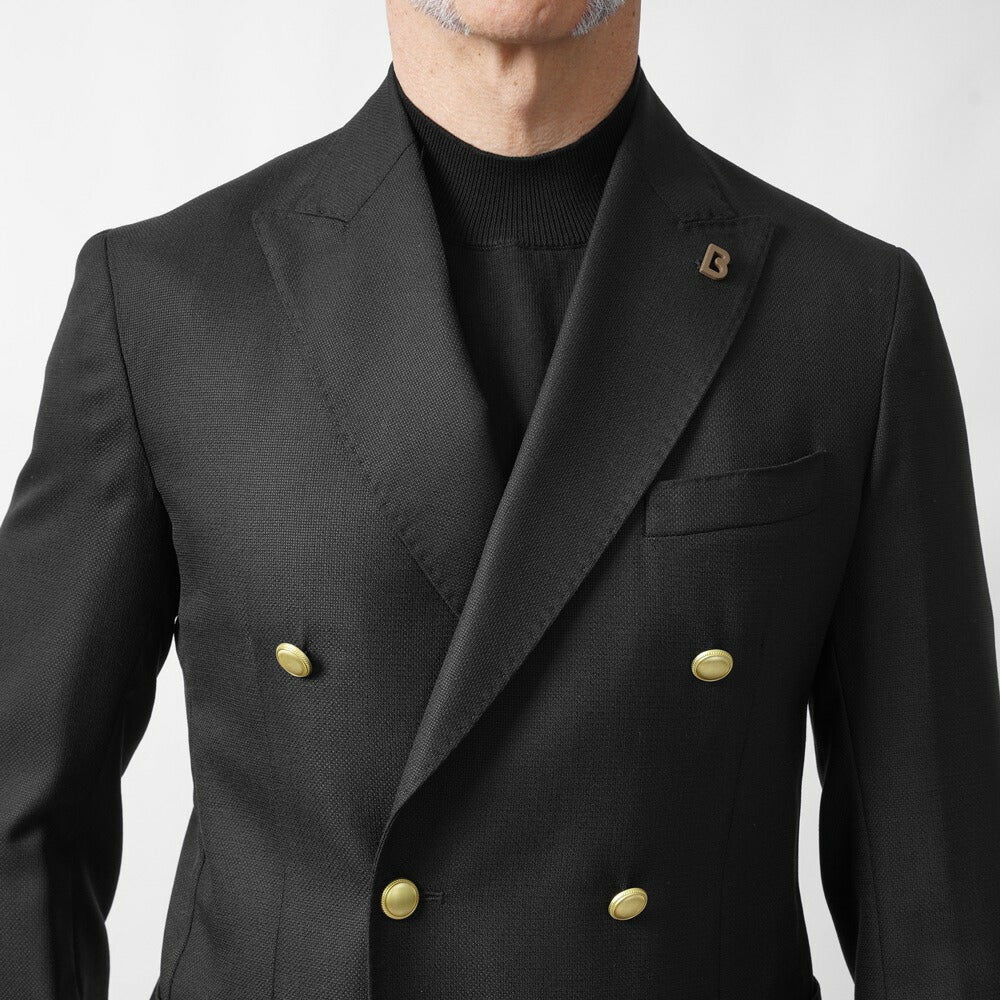 ブレラス BRERAS ジャケット ダブルブレスト ネイビー FIRENZETG010 25SS 25春夏 ダブル テーラードジャケット ホップサック ウール メンズ ビジネス ブランド 6ボタン サイドベンツ カノニコ 高級 クラシコ イタリア