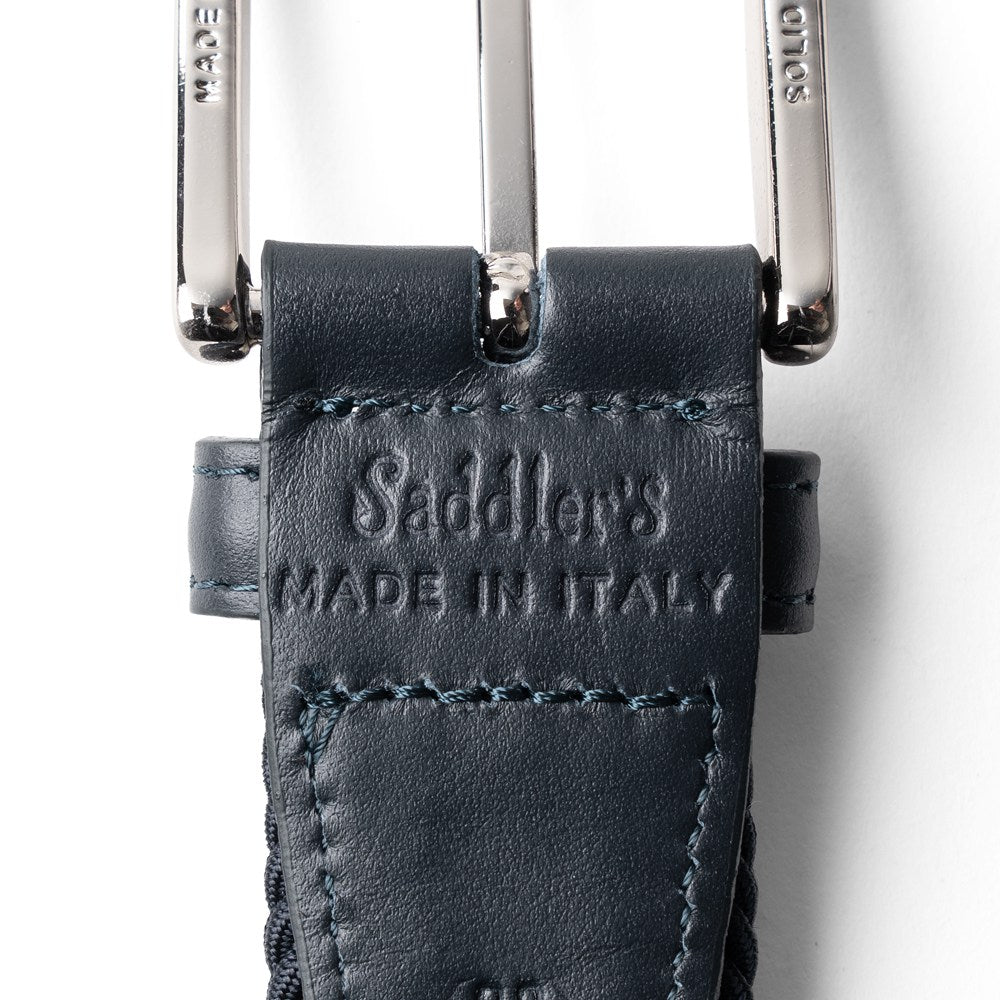 サドラーズ Saddler's ファインメッシュベルト 【3.2cm幅】 G01 ブラック ネイビー【メンズ ベルト ビジネス イタリア】