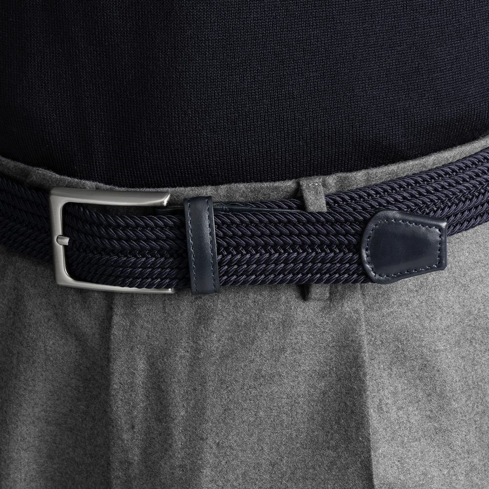 サドラーズ Saddler's ファインメッシュベルト 【3.2cm幅】 G01 ブラック ネイビー【メンズ ベルト ビジネス イタリア】