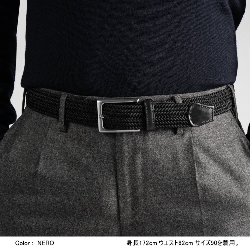 サドラーズ Saddler's ファインメッシュベルト 【3.2cm幅】 G01 ブラック ネイビー【メンズ ベルト ビジネス イタリア】