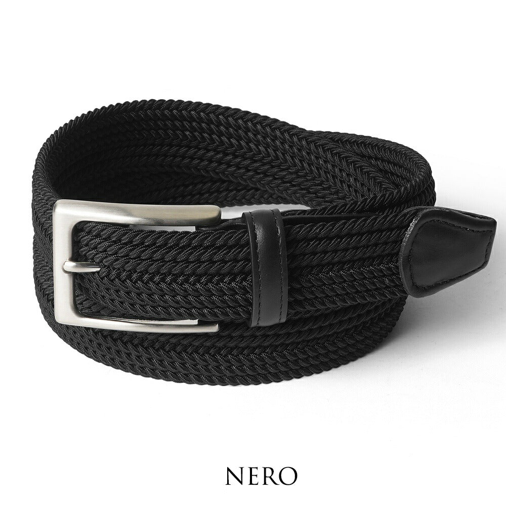 サドラーズ Saddler's ファインメッシュベルト 【3.2cm幅】 G01 ブラック ネイビー【メンズ ベルト ビジネス イタリア】