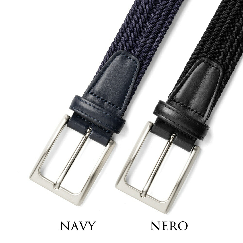 サドラーズ Saddler's ファインメッシュベルト 【3.2cm幅】 G01 ブラック ネイビー【メンズ ベルト ビジネス イタリア】