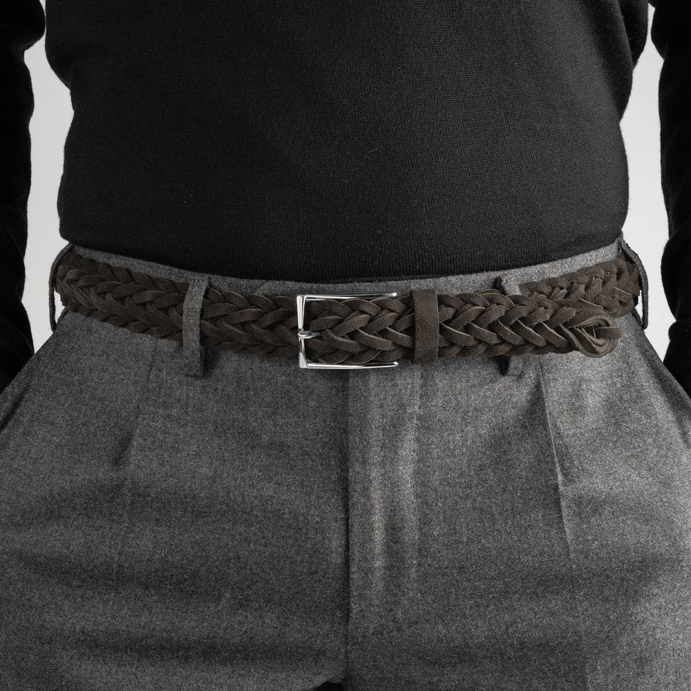 サドラーズ Saddler's スエードメッシュベルト 【3.0cm幅】 G256 ブラック ダークブラウン【メンズ ベルト ビジネス イタリア】