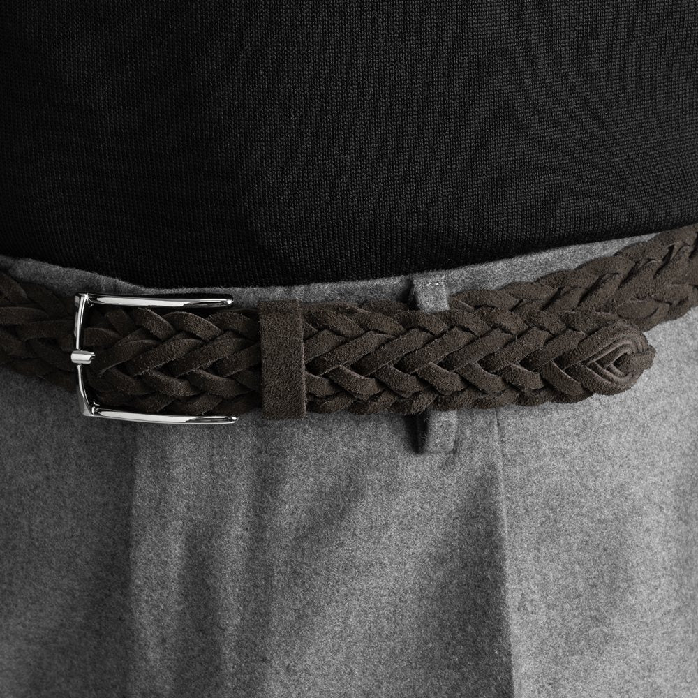 サドラーズ Saddler's スエードメッシュベルト 【3.0cm幅】 G256 ブラック ダークブラウン【メンズ ベルト ビジネス イタリア】