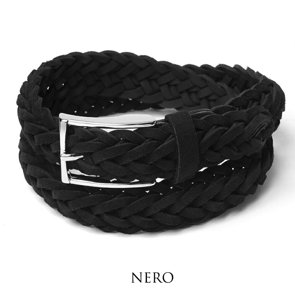 サドラーズ Saddler's スエードメッシュベルト 【3.0cm幅】 G256 ブラック ダークブラウン【メンズ ベルト ビジネス イタリア】