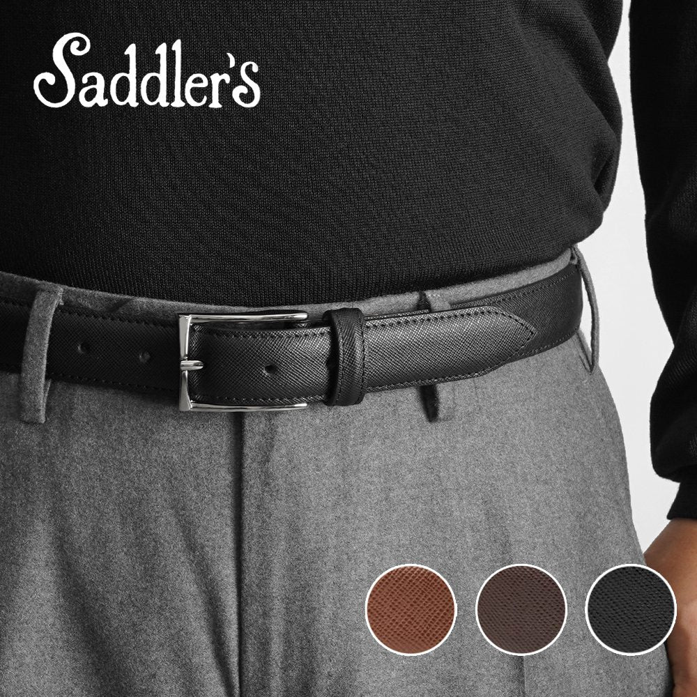 サドラーズ Saddler's ベルト G337 ブラック ダークブラウン ブラウン サッフィアーノ【3.0cm幅】【メンズ ベルト ビジネス イタリア】