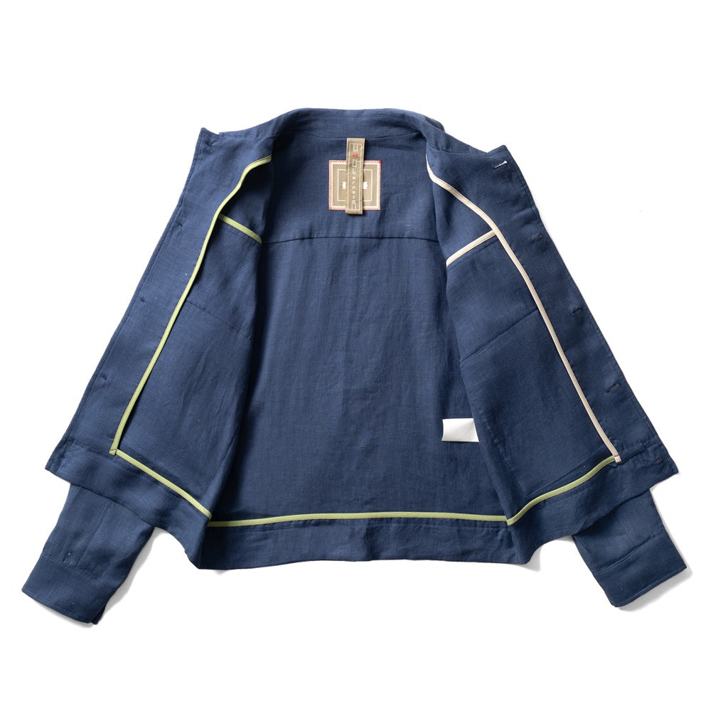 ベルネーゼミラノ BERNESE MILANO ワークジャケット リネン ブルー ブラック ブラウン TLI57GB36BP25 リネンジャケット 25春夏 セットアップ対応 メンズ カジュアル ブランド イタリア