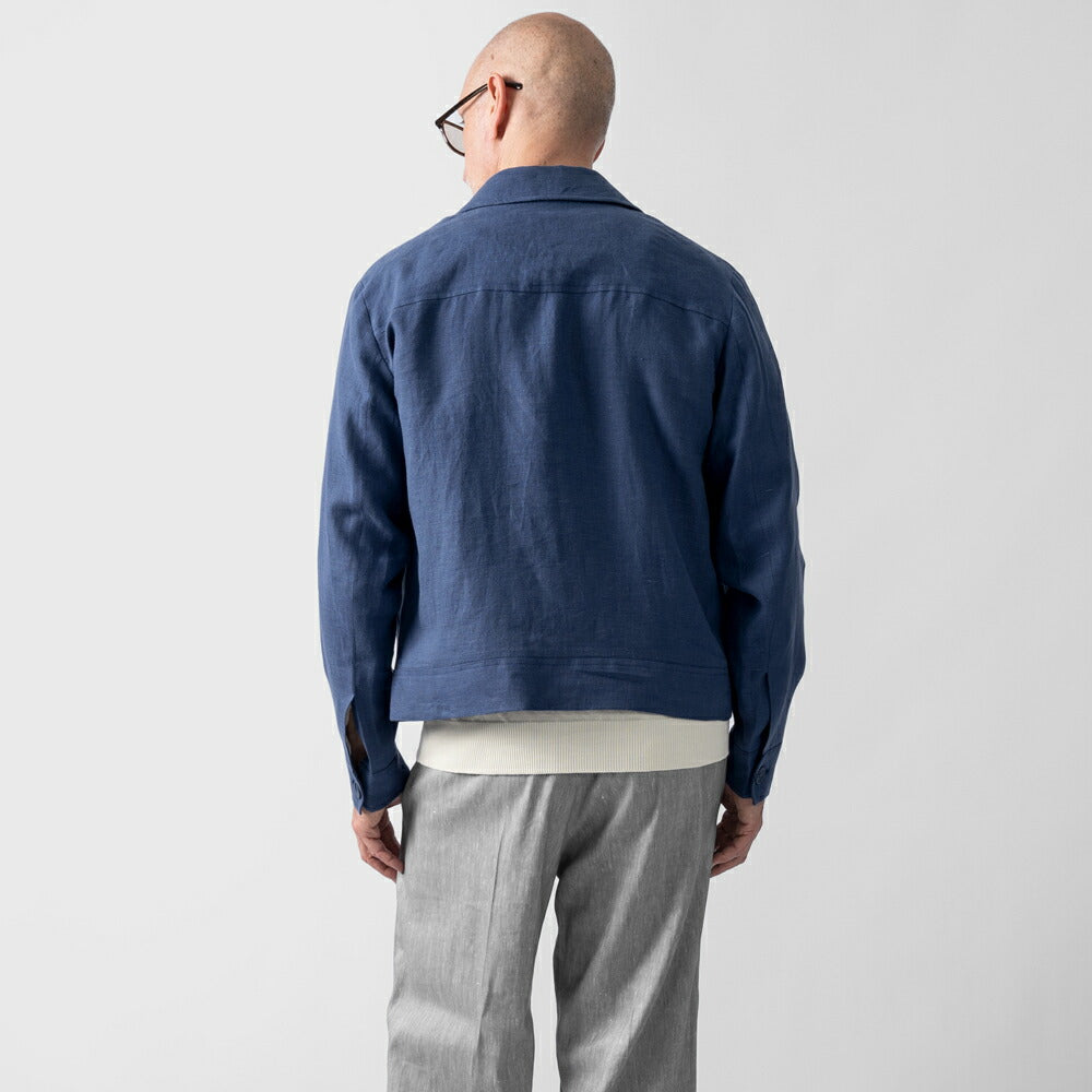 ベルネーゼミラノ BERNESE MILANO ワークジャケット リネン ブルー ブラック ブラウン TLI57GB36BP25 リネンジャケット 25春夏 セットアップ対応 メンズ カジュアル ブランド イタリア