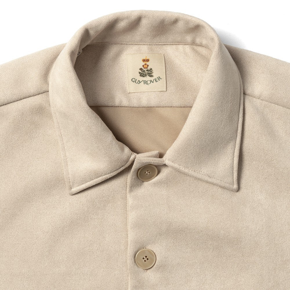ギローバー GUY ROVER カバーオール 3590GR401 552607 フェイクスエード ベージュ ブラウン ネイビー ブラック シャツジャケット ストレッチ イタリア メンズ シャツ ヴィンテージ