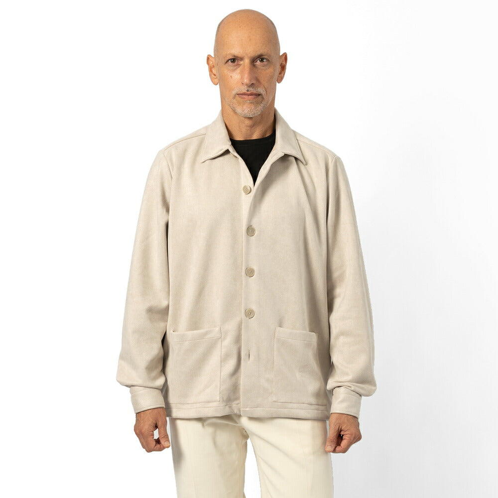 ギローバー GUY ROVER カバーオール 3590GR401 552607 フェイクスエード ベージュ ブラウン ネイビー ブラック シャツジャケット ストレッチ イタリア メンズ シャツ ヴィンテージ