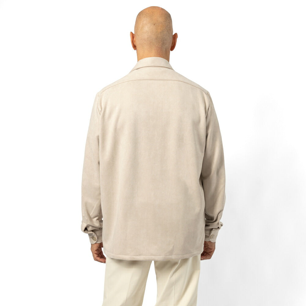 ギローバー GUY ROVER カバーオール 3590GR401 552607 フェイクスエード ベージュ ブラウン ネイビー ブラック シャツジャケット ストレッチ イタリア メンズ シャツ ヴィンテージ