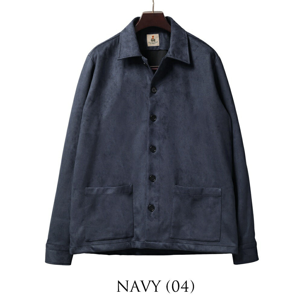 ギローバー GUY ROVER カバーオール 3590GR401 552607 フェイクスエード ベージュ ブラウン ネイビー ブラック シャツジャケット ストレッチ イタリア メンズ シャツ ヴィンテージ
