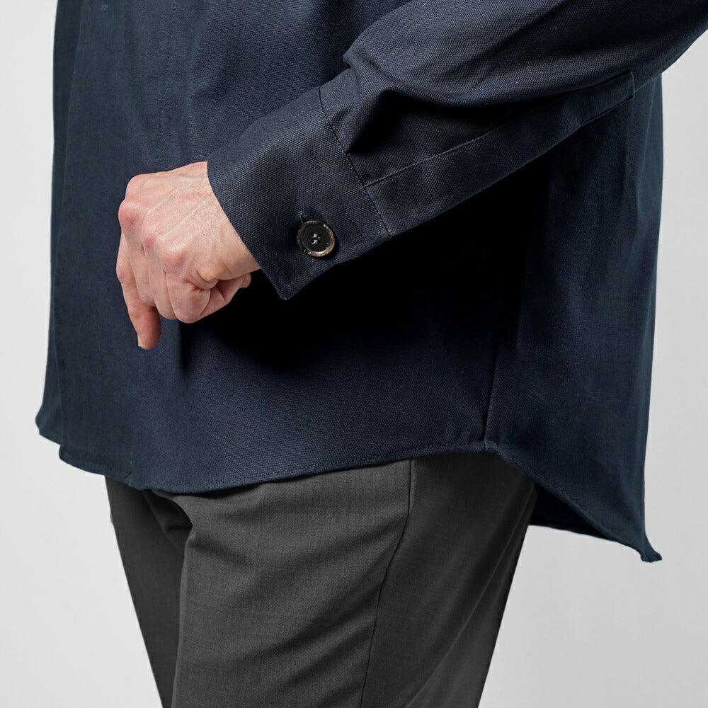 ギローバー GUY ROVER ミリタリーシャツ シャツジャケット 3850GR654L 551601 ファティーグジャケット コットン オフホワイト ネイビー ミリタリーシャツ  ミリタリージャケット イタリア メンズ シャツ ミリタリー ヴィンテージ